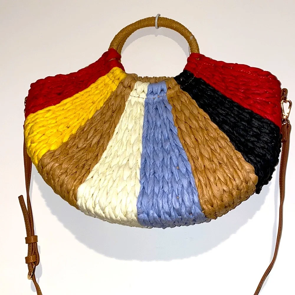 BP by Nordstrom woven straw handbag multi … - Picture 2 of 7